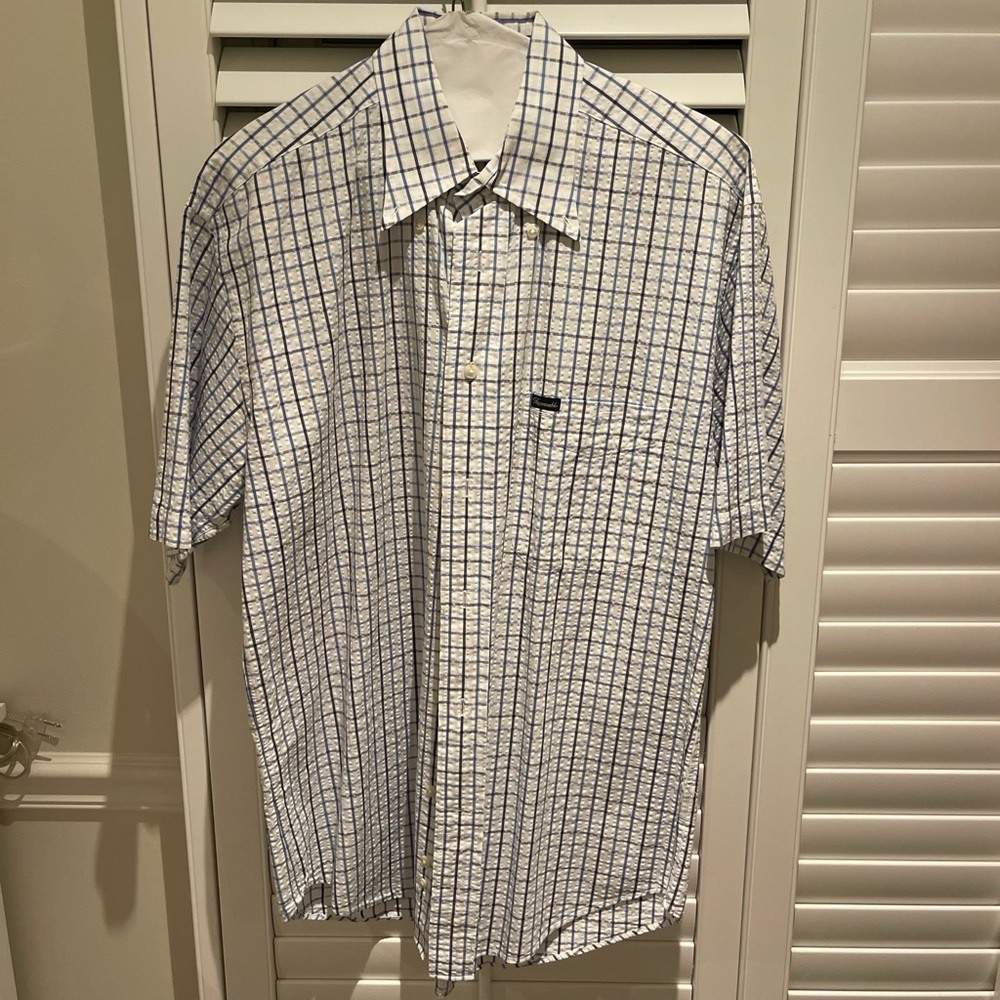 Men's Faconnable Short Sleeved Checkered Shirt